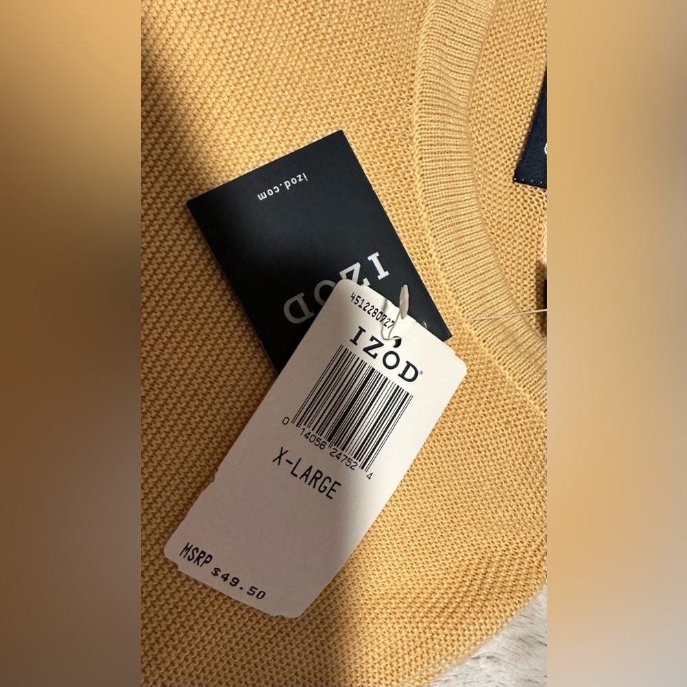 Izod Men's Yellow Crewneck Sweater XL - Picture 2 of 11